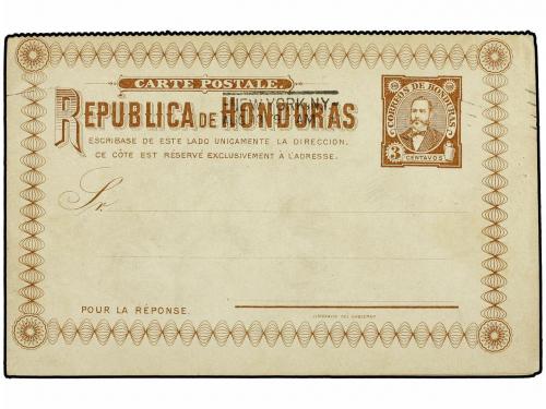 ✉ HONDURAS. 1896. AMAPALA a ALEMANIA. Entero Postal doble de