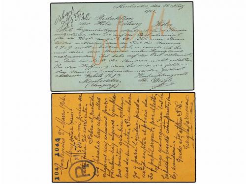 ✉ URUGUAY. 1901-1906. Dos Enteros Postales de 2 cts. gris s.