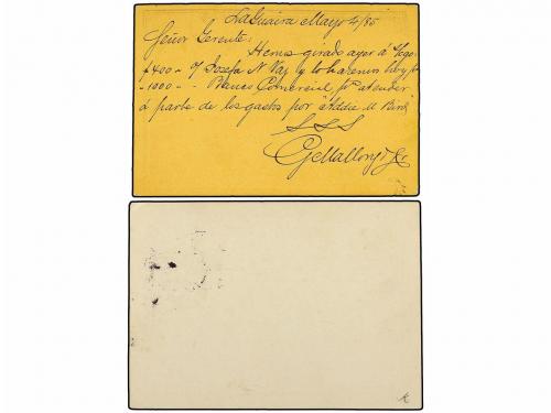 ✉ VENEZUELA. 1885-86. Dos Tarjetas Postales oficiales con fa