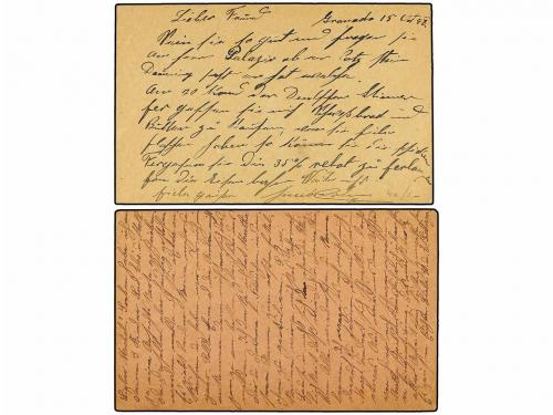 ✉ NICARAGUA. 1898. Dos Enteros Postales de 2 ctvos. verde y 