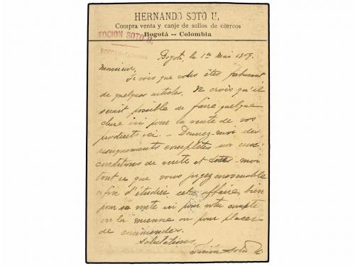 ✉ COLOMBIA. 1909. BOGOTÁ a AUSTRIA. Entero Postal de 5 ctvos