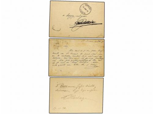 ✉ CABO VERDE. 1892-1904. Tres Enteros Postales de 10 reis az