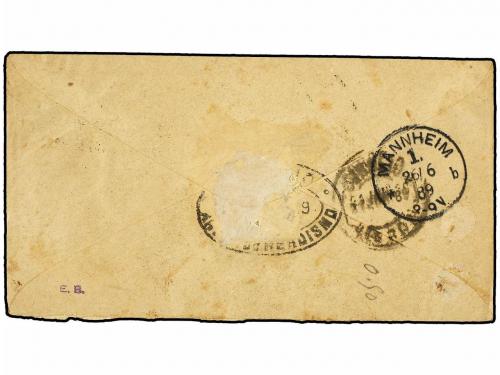 ✉ PORTUGAL: AZORES. 1889. ANGRA a ALEMANIA. Entero Postal de