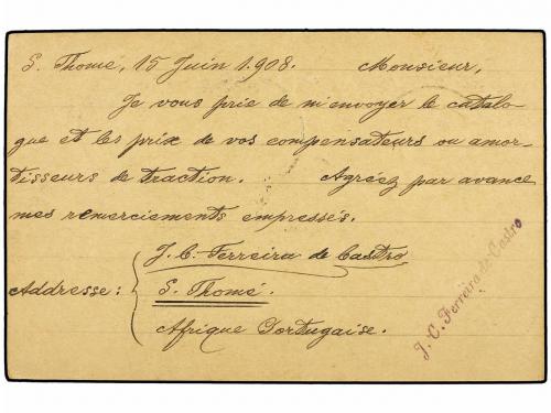 ✉ PORTUGAL: ST THOMAS & PRINCE. 1908. SANTO THOME a ALEMANIA