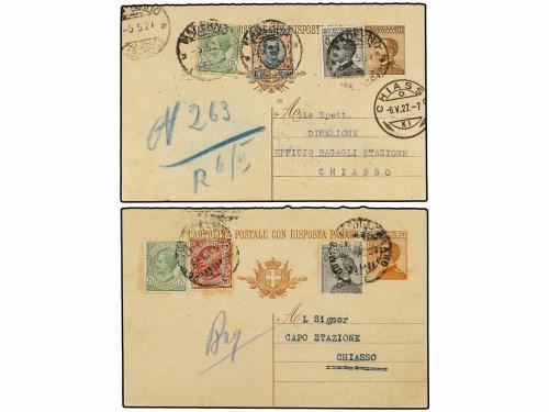 ✉ ITALIA. 1926-32. Conjunto de 8 Enteros Postales con divers