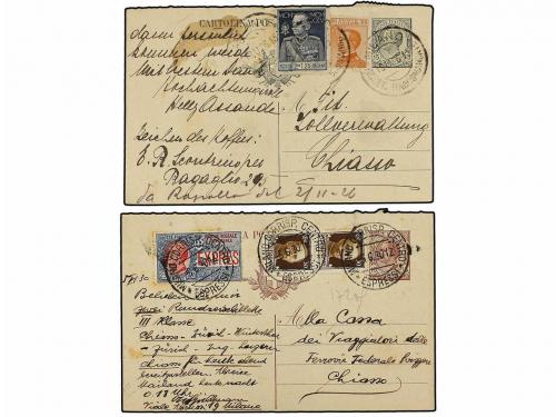 ✉ ITALIA. 1926-32. Conjunto de 8 Enteros Postales con divers