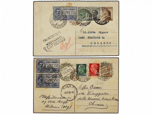 ✉ ITALIA. 1926-32. Conjunto de 8 Enteros Postales con divers