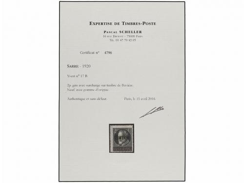 * SARRE. 1920. SERIE COMPLETA, 17 valores, centrajes diverso