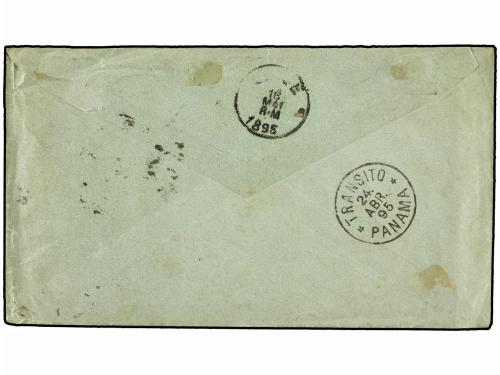 ✉ COLOMBIA. Sc. 148 (4), 150 (3). 1895. TULUA a BÉLGICA. 1 c