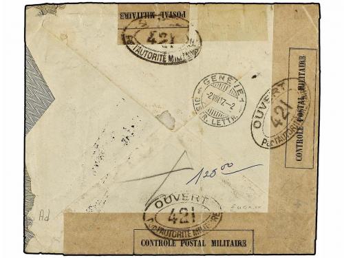 ✉ FRANCIA. 1917. POSTES SERBES. Circulada a GENEVE con sello