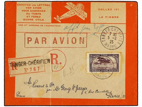 ✉ MARRUECOS FRANCES. 1921-27. Conjunto de 5 cartas certifica