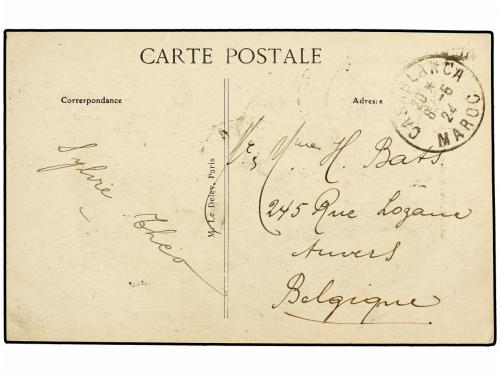 ✉ MARRUECOS FRANCES. 1924. CASABLANCA a BÉLGICA. 15 cts. s. 