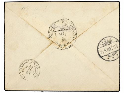 ✉ BRASIL. 1889. CORITIBA a ALEMANIA. Entero Postal de 100 re