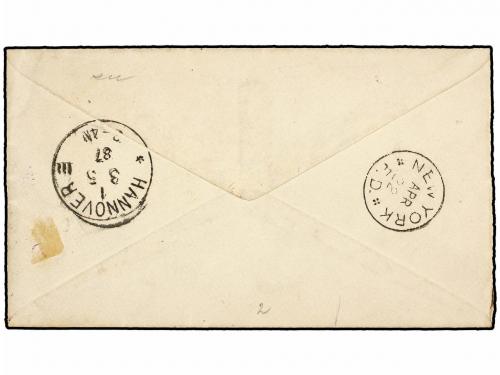 ✉ COSTA RICA. 1887. COSTA RICA a ALEMANIA. Entero postal de 