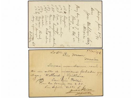 ✉ MEXICO. 1896-97. Cuatro Enteros Postales de 1 ctvo. y 2 ct