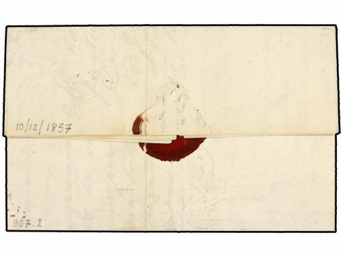 ✉ COLOMBIA. 1857. BOGOTÁ a NEW YORK. Marca BOGOTA/FRANCA y "