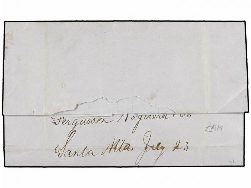 ✉ COLOMBIA. 1870. SANTA MARTA a NEW YORK. Encaminada vía Pan