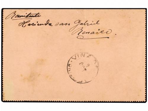 ¿ CHILE. 1902. Entero Postal de 2 ctvos. rojo con franqueo a