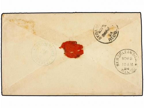 ✉ COLOMBIA. 1894. ZARAGOZA a U.S.A. 10 ctvos. castaño s. ros