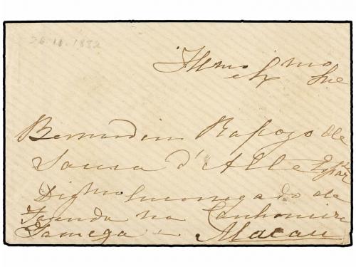 ✉ MACAO. 1882. LISBOA a MACAO. 5 reis negro, 25 reis bistre 