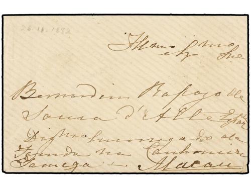 ✉ MACAO. 1882. LISBOA a MACAO. 5 reis negro, 25 reis bistre 