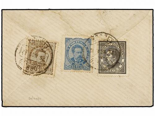 ✉ MACAO. 1882. LISBOA a MACAO. 5 reis negro, 25 reis bistre 