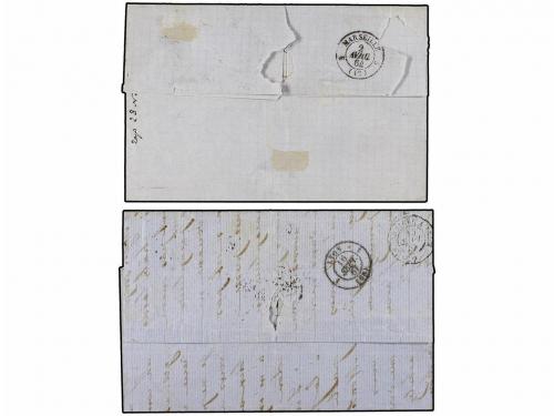 ✉ LEVANTE. 1864-67. SMYRNE a FRANCIA. 2 cartas con sellos fr