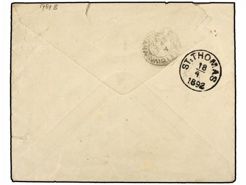 ✉ BRASIL. Sc. 109. 1892. RIO DE JANEIRO a CAYENNE (Guayana F