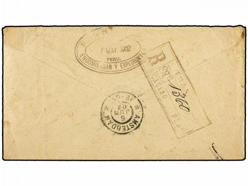 ✉ BOLIVIA. 1902. LA PAZ a HOLANDA. 2 ctvos., 10 ctvos. (2) y