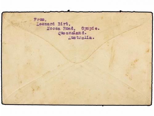 ✉ AUSTRALIA. 1915. GYMPIE to USA. 2 d. grey and 1/2 d. green