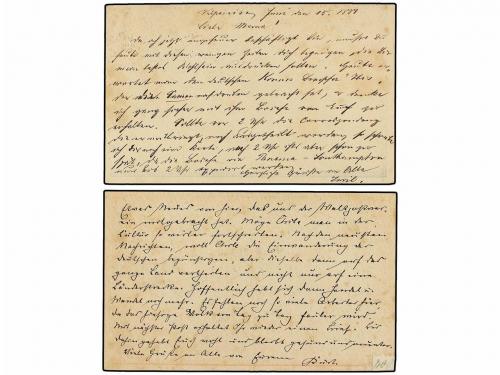 ✉ CHILE. 1881. 2 enteros postales de 3 ctvos. rojo y 4 cts. 