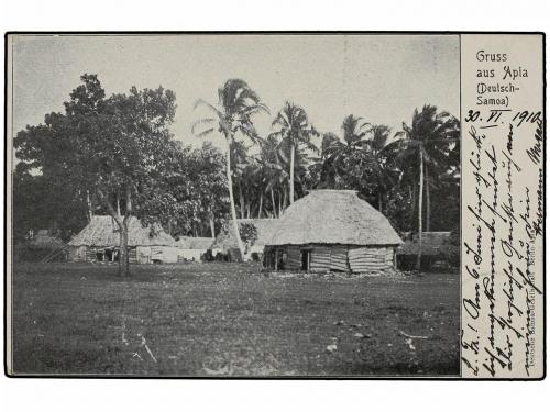 ¿ SAMOA. 1910. APIA a ALEMANIA. Tarjeta postal con sello de