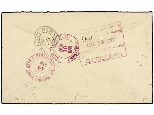 ✉ GUAYANA FRANCESA. 1931. CAYENNE a USA. AIR MAIL 3 fr. y 10