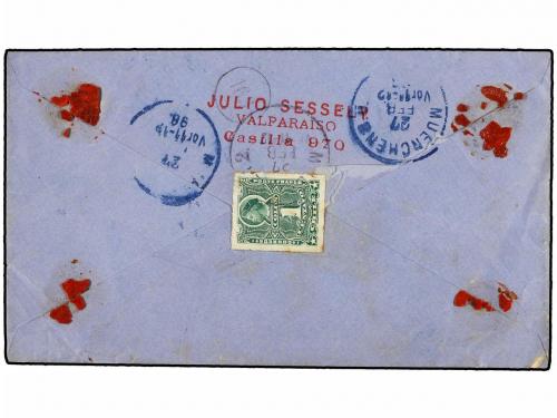 CHILE. 1898. VALPARAÍSO a ALEMANIA. Entero postal de 10 ctvo