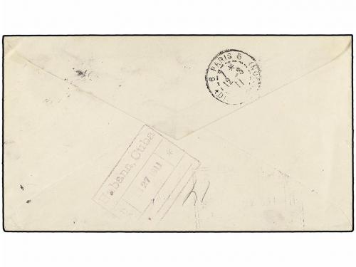 ✉ CUBA. 1911. MATANZAS a FRANCIA. Entero postal de 2 ctvos. 