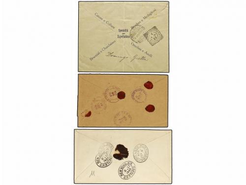 ✉ REPUBLICA DOMINICANA. 1908-31. Conjunto de 3 cartas certif