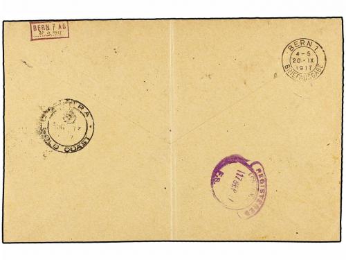 ✉ TOGO. 1917. ANECHO a SUIZA. Precioso franqueo. Carta certi
