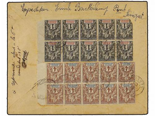 ✉ SENEGAL. 1909. DAKAR a BÉLGICA. 1 cto. negro (10) (un sell