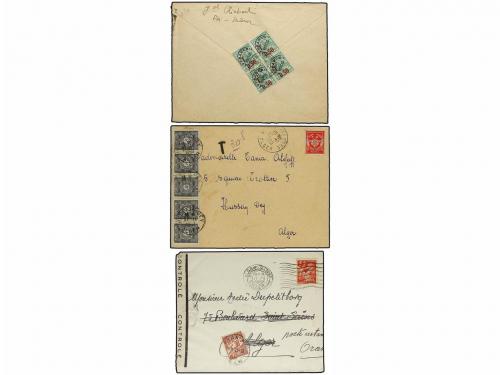 ✉ ARGELIA. 1920-1953. Conjunto de 7 cartas o tarjetas, tasad