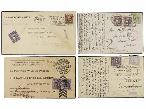 ✉ CANADA. 1907-60. Conjunto de 11 cartas o tarjetas, tasadas