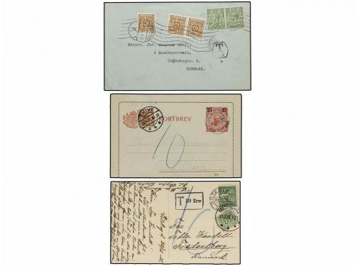 ✉ DINAMARCA. 1922-46. Conjunto de 7 cartas o tarjetas postal