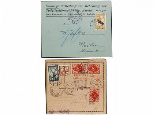 ¿ YUGOSLAVIA. 1919-20. Conjunto de 4 cartas y un recibo de p