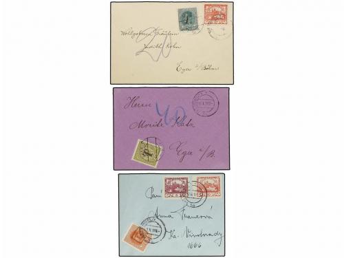 ✉ CHECOSLOVAQUIA. 1919. Conjunto de 9 cartas o tarjetas, div