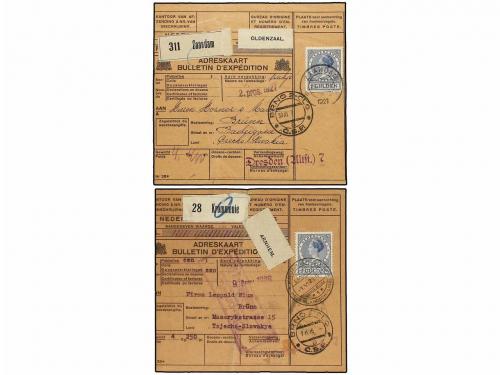 ✉ YUGOSLAVIA. 1925-27. NETHERLAND to BRNO. 4 PARCEL RECEIPS 