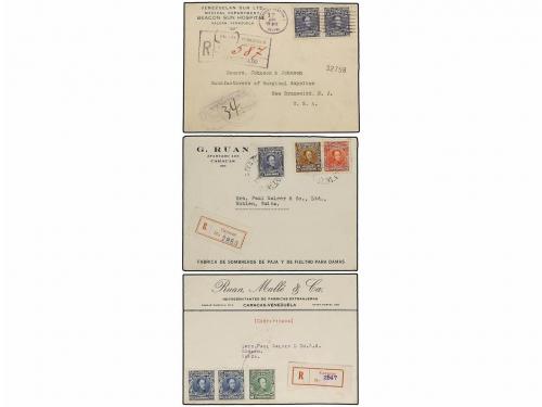 ✉ VENEZUELA. 1921-26. Conjunto de 5 cartas circuladas por co