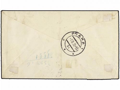✉ PALESTINA. 1938. TEL AVID a PRAGA (Checoslovaquia). 3 cts.