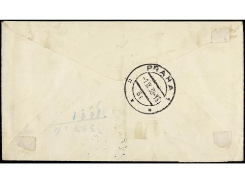 ✉ PALESTINA. 1938. TEL AVID a PRAGA (Checoslovaquia). 3 cts.