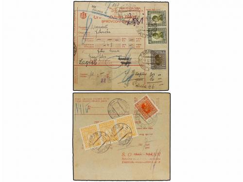 ✉ YUGOSLAVIA. 1926-28. Conjunto de 6 RECIBOS DE PAQUETES POS