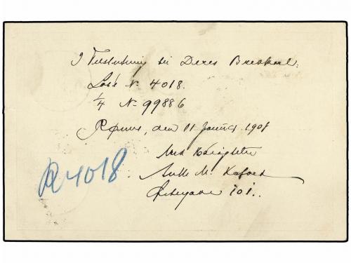 ¿ DINAMARCA. 1908. RONNE a BUDAPEST (Hungria). Entero postal