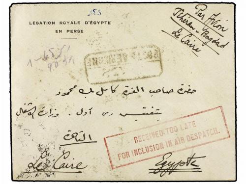 ¿ IRAN. 1930. TEHERAN to EL CAIRO (Egypt). AIR MAIL, endorse